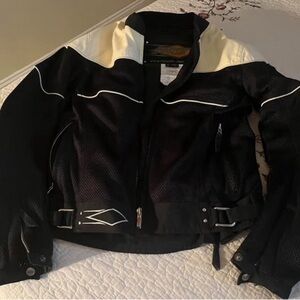 Biker / Rider Black and White Leather Jacket